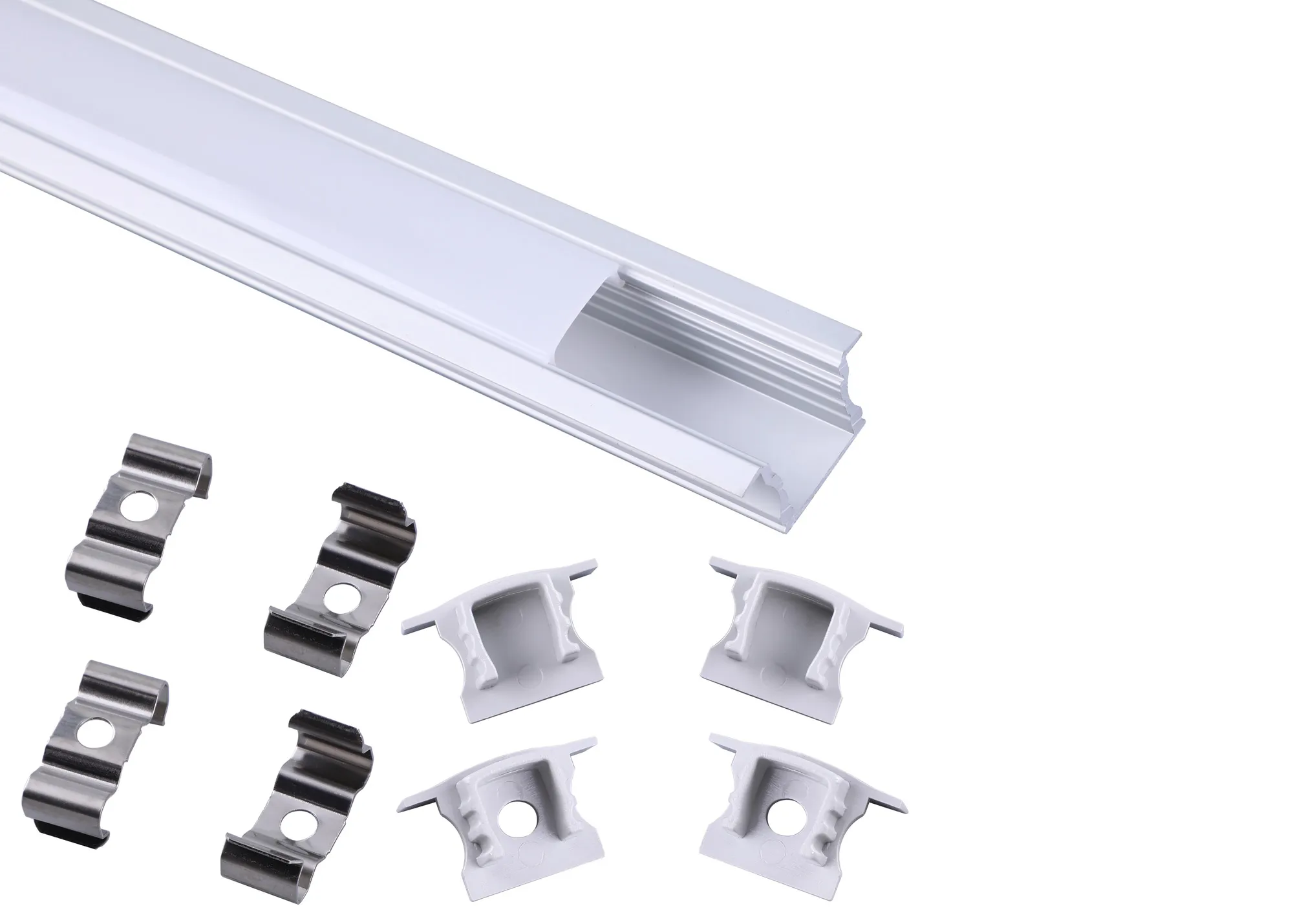 Tiras 2m, 17 x 15.3mm Recessed Aluminium Profile With Diffuser And Accessories M7409  Mantra Fusion Tiras LED Profile